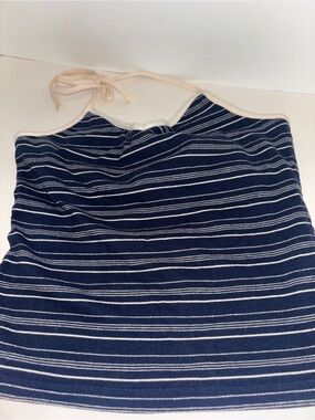 Abercrombie & Fitch Striped Navy and White Halter Tank Top M